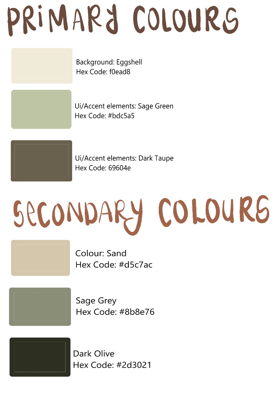 Colour Pallate for website