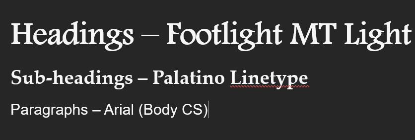 Font ideas for website
