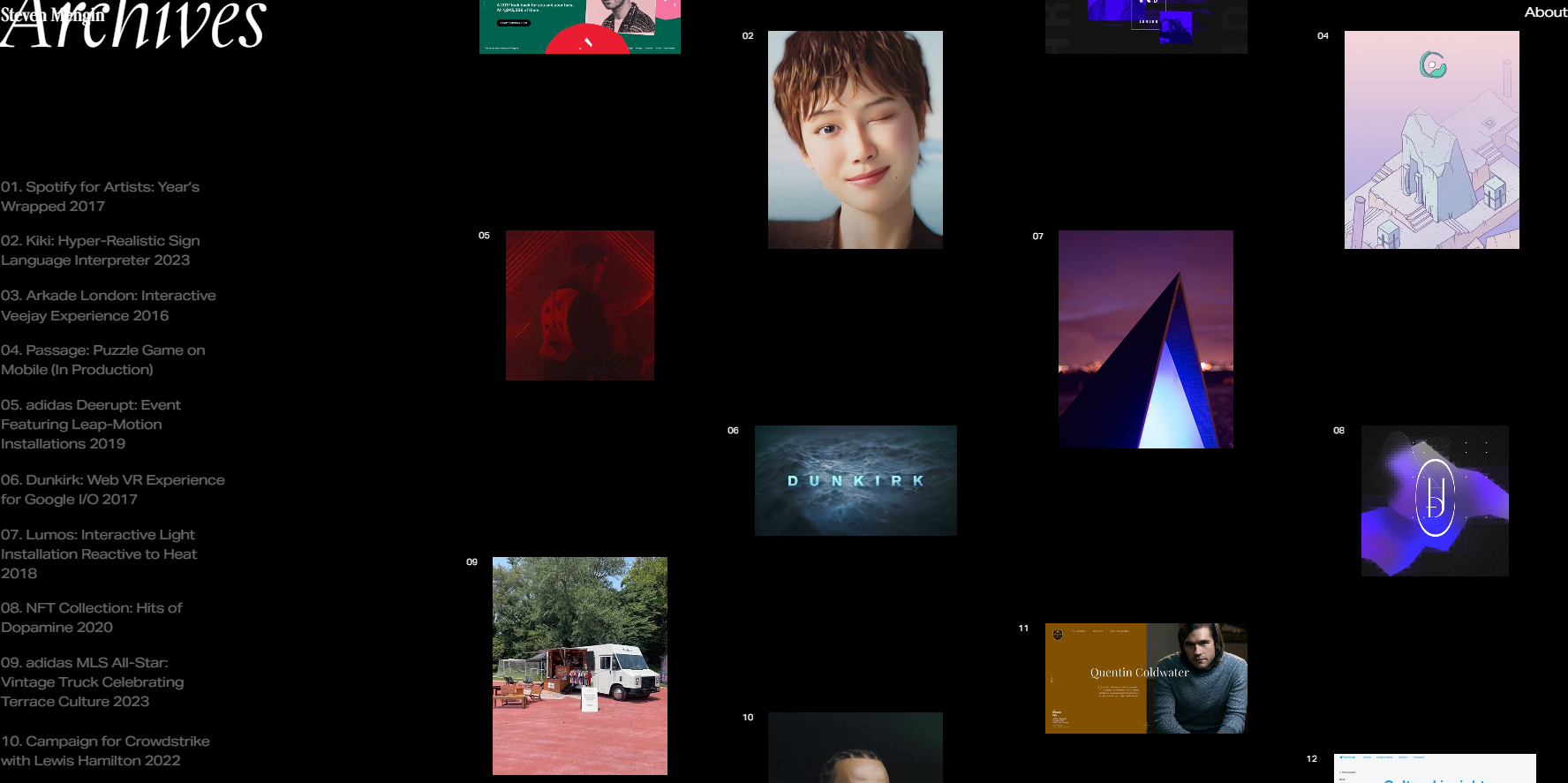 Screenshot of Steve Mengin Website